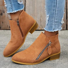 Buty kostki w stylu retro na pięcie
