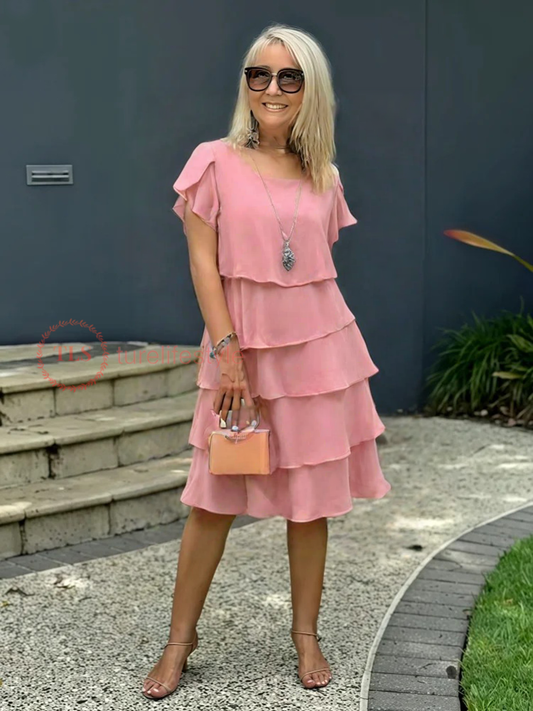 Luźna sukienka z szyfonową sukienką