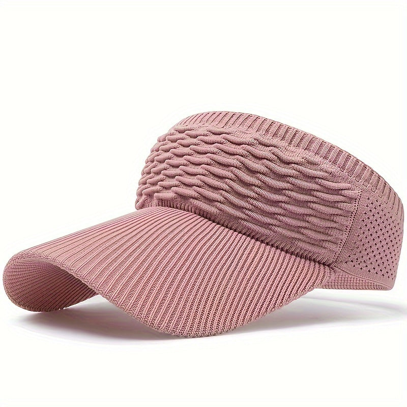 🛒🔥（Kup 1 i otrzymaj 1 gratis ）Sun Visor Hat - Breathable & Elastic, Solid Color Polyester