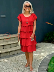 Luźna sukienka z szyfonową sukienką