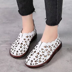 Buty retro z okrągłymi noskami i pustymi noskami (zamek z tyłu)