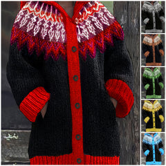 [S~5XL]✨Elegant retro printed colorful hooded jacket