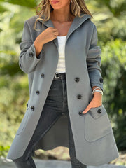 Damski guzik z kapturem swobodny swetra