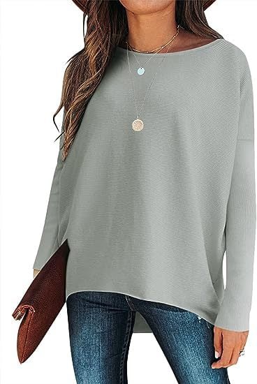 ✨Gorąca wyprzedaż 49% ZNIŻKI⭐Damski, nieregularny, oversize&#39;owy sweter z rękawami nietoperzowymi