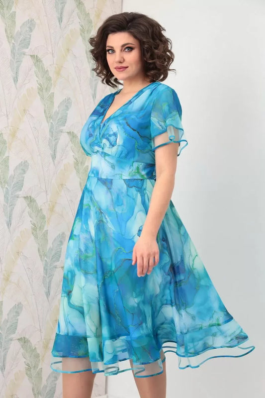 [S-5XL]2025 nowa elegancka sukienka z szyfonu w kształcie fal💙