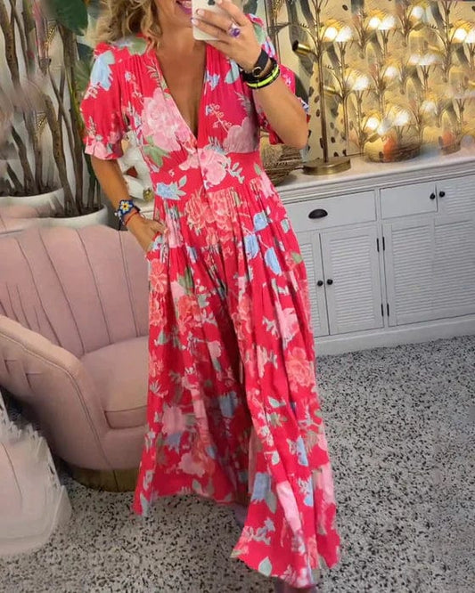 💃 Przytulna sukienka Maxi z dekoltem w stylu v