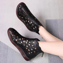 Buty retro z okrągłymi noskami i pustymi noskami (zamek z tyłu)