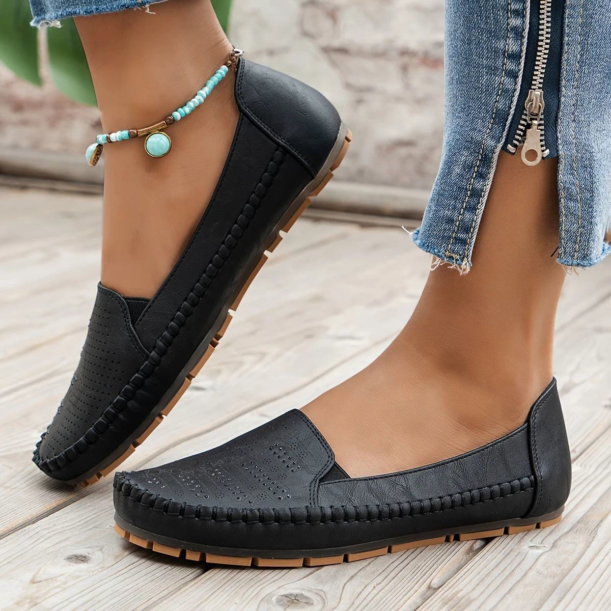 Płaskie buty retro w stylu retro