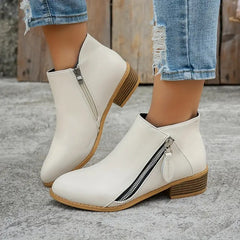 Buty kostki w stylu retro na pięcie