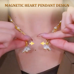 Magnetyczny naszyjnik z parą dzielonych serc