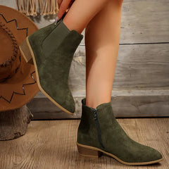 Damskie botki Chelsea na grubym obcasie