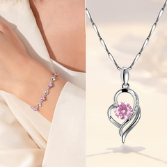 🎁🌊Zestaw upominkowy Heart of the Ocean (naszyjnik w kształcie serca + bransoletka)