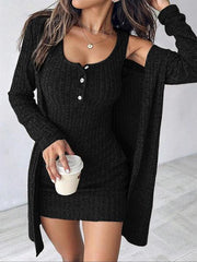 Zestaw damskich sukienek w paski, styl casual, wygodna tkanina, projektowanie mody, idealny do noszenia na co dzień, ubrania