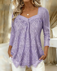 Koronka pod pachami z kwadratowym dekoltem