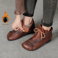 Damskie buty średniej długości z aksamitną podszewką