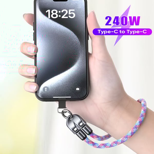🔥Kabel ładujący od C do C o mocy 240 W i bransoletką do noszenia
