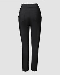 Obcisłe spodnie z podszewką z polaru i sznurkiem w talii