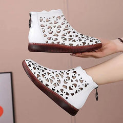 Buty retro z okrągłymi noskami i pustymi noskami (zamek z tyłu)
