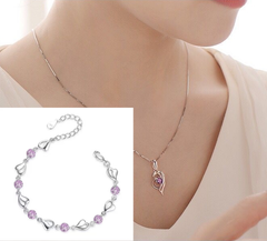 🎁🌊Zestaw upominkowy Heart of the Ocean (naszyjnik w kształcie serca + bransoletka)