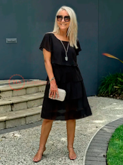 Luźna sukienka z szyfonową sukienką