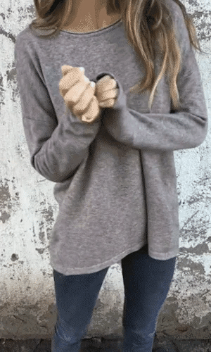 🌹Damskie bluzki z okrągłym dekoltem i długim rękawem