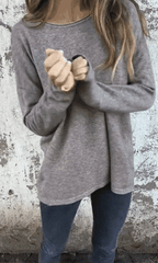 🌹Damskie bluzki z okrągłym dekoltem i długim rękawem