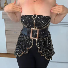 Koronkowy szal z koralikami w stylu vintage