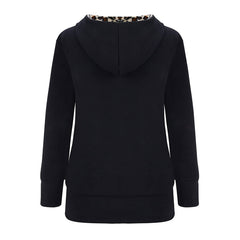 💖Pogrubiona bluza z kapturem w panterkę