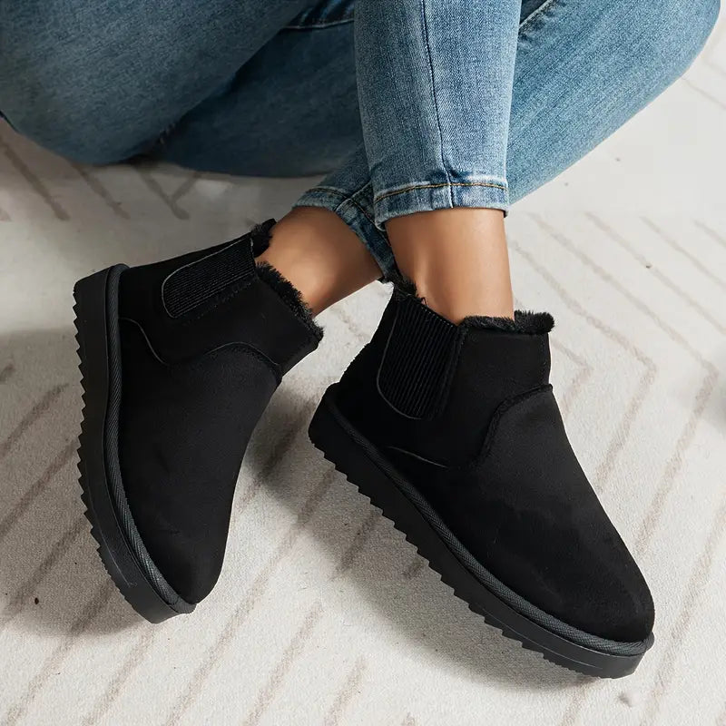 Damskie krótkie buty w jednolitym kolorze
