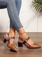 🔥 Dzień 49% zniżki-stylowe i wszechstronne buty na wysokim obcasie z masywną piętą, spiczaste palce, wygodna konstrukcja wsuwana i otwarta tył