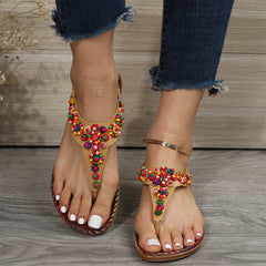 Eleganckie kobiety-chicki z płaski sandały nonestone