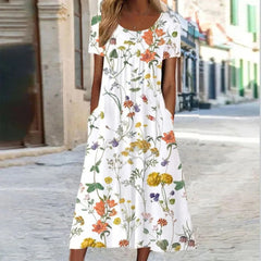 🌺🌺【S-3XL】 Luźna i wygodna sukienka z nadrukiem