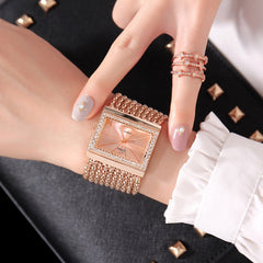 🎄🎁Świąteczna oferta specjalna: 50% ZNIŻKI💥Damski kwadratowy zegarek kwarcowy ze strasami