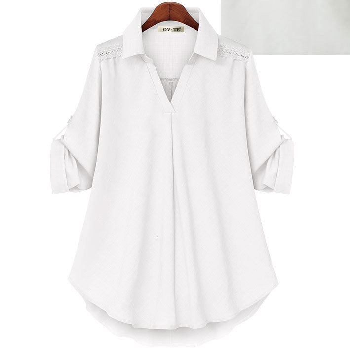 🌸🌿Moda uliczna V-ring dla kvinnor casual, luźna, wygodna koszula⭐