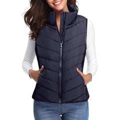 💖 Hot SPRZEDAŻ 50% zniżki ✨️Womens Bez rękawów Zip Up Puffer Vest 💗-Cozy bez objętości