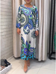 [S-3XL] Modna i wygodna niebieska i biała sukienka porcelanowa