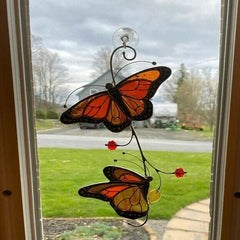 Witraż Monarch Butterfly Wystrój okna ze szkła