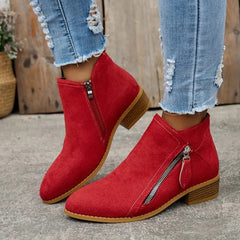 Buty kostki w stylu retro na pięcie