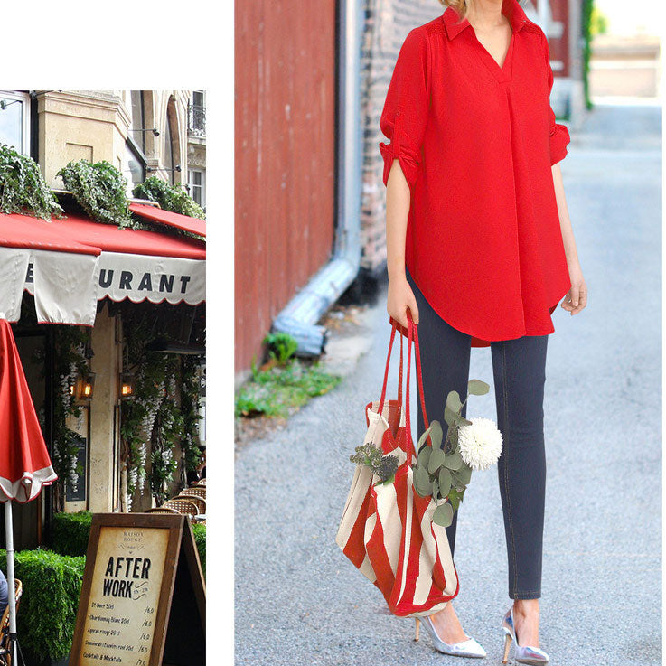 🌸🌿Moda uliczna V-ring dla kvinnor casual, luźna, wygodna koszula⭐