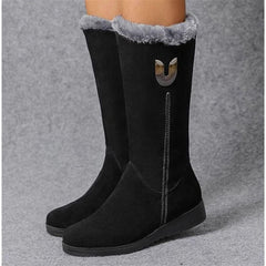 Damskie buty zimowe do połowy łydki, ciepłe, wyściełane śniegowce