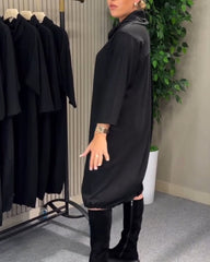 Modna damska sukienka z dekoltem typu cowl