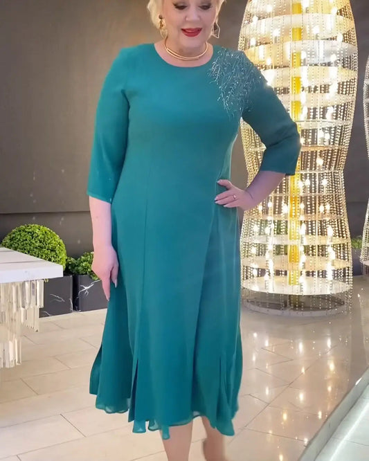 ❤️[S-5XL]👗2024 nowa, wysokiej jakości diamentowa elegancka sukienka