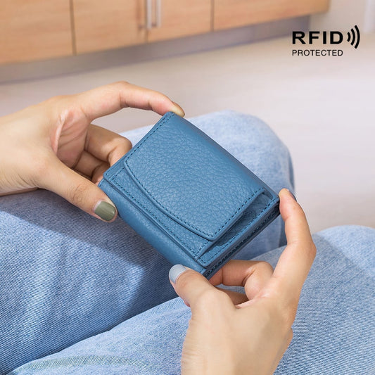 Nowy oryginalny skórzany RFID Blocking Card Hooler Organizer Pocket Mini Portfel