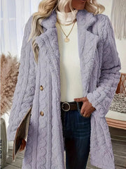 [S-3XL]2025 Nowy pluszowy, ciepły, dwurzędowy wełniany płaszcz