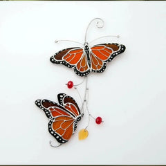Witraż Monarch Butterfly Wystrój okna ze szkła