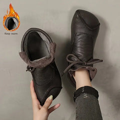 Damskie buty średniej długości z aksamitną podszewką