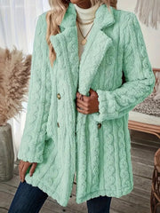 [S-3XL]2025 Nowy pluszowy, ciepły, dwurzędowy wełniany płaszcz