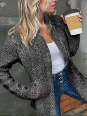 🍂 Autumn gorąca wyprzedaż 49% zniżki 🎉 solidne kieszonkowe kieszonki z długim rękawem otwartym przednim płaszczem przedniego