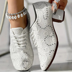 Zamknięte koronkowe obcasy taneczne łacińskie