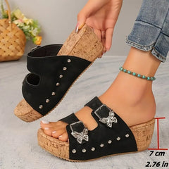 Sandały klinowe Porto Butterfly